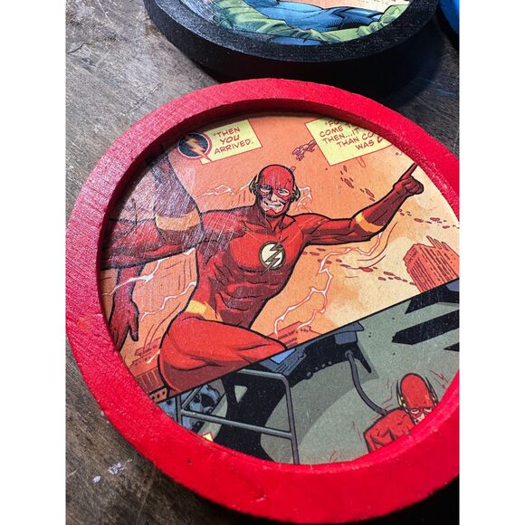 DC Comic Coasters Superman Batman Flash Green Lantern - Picture 5 of 5